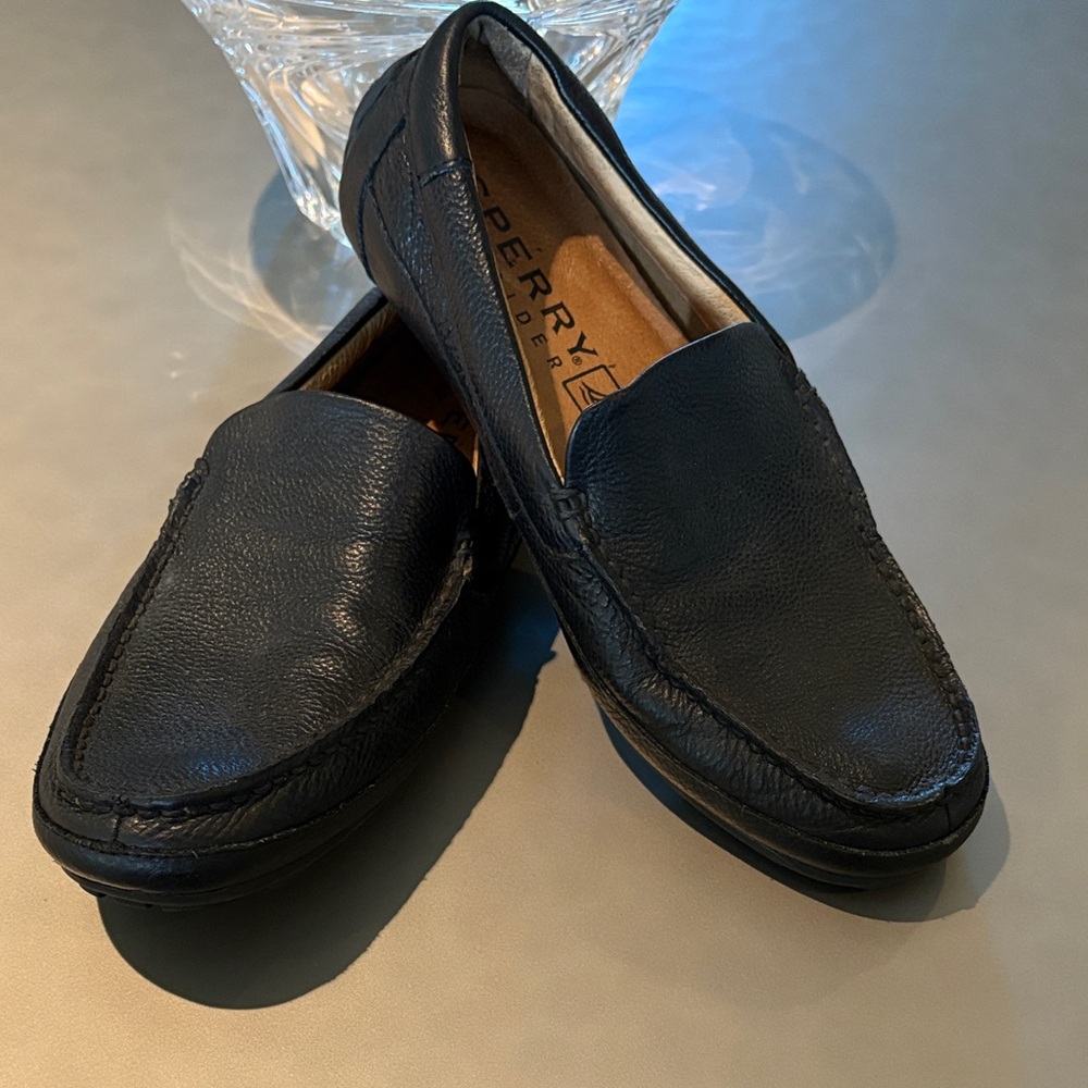 Sperry Men's Dark Leather Slip-Ons